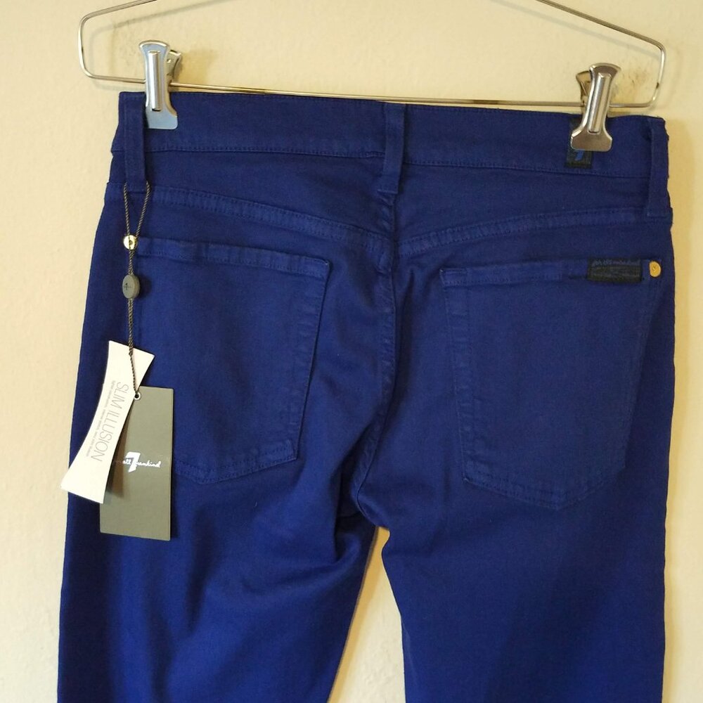 7 for All Mankind Jeans Women's 27 The Skinny Slim Illusion Blue AU0150181A NWT - Picture 9 of 12